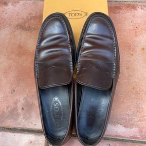 Tods Brown Penny loafers size 10.5